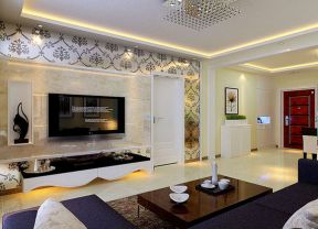123平米现代简约风格住宅客厅设计效果图