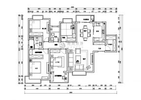 家庭三居室140平米户型图