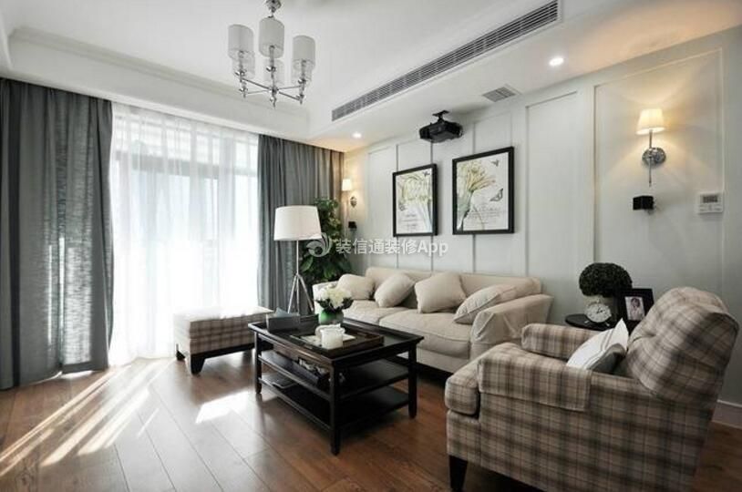 113平方米欧式古典风格客厅沙发装修摆放图片