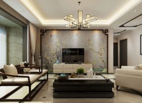 新中式風(fēng)格電視背景墻 2020新中式風(fēng)格電視背景墻效果圖 