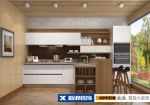 现代简约风格54平米一居室厨房吧台装修效果图