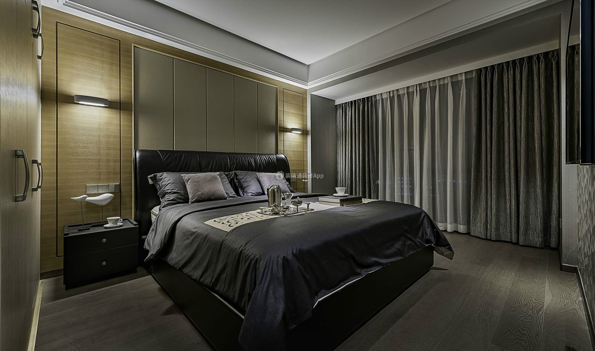 149平米房子卧室床头壁灯装修设计实景图