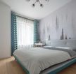 123平米欧式风格卧室床头背景墙设计装修效果图