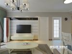 97平米现代简约风格两居室客厅黑白电视墙装修效果图