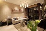 134平方家庭客厅白色沙发装潢装修设计图