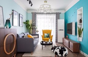 123平米欧式风格室内布艺沙发装饰装修效果图