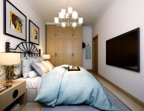 109平米简约北欧风格二居室卧室衣柜设计效果图