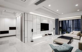 149平米房子白色客厅电视墙装修赏析