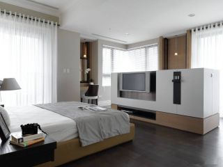 149平米房子卧室半墙电视墙装修设计效果图