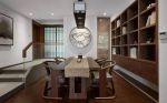 140平米新中式三居室住宅餐厅实木餐桌设计图片