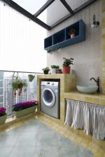 137平美式装修阳台洗衣房效果图片一览