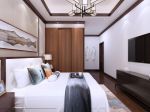 新中式风格197平米三居室卧室软装搭配效果图