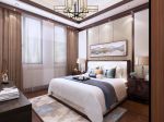 新中式风格197平米三居室卧室床头背景墙设计效果图