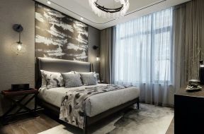 200平米现代中式风格四居卧室壁灯设计图片