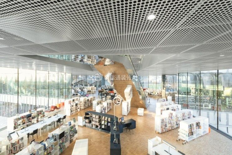 680平米教育机构图书馆书柜设计图片