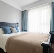 89平米古典风格卧室纯色窗帘装修效果图