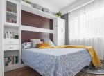 现代北欧风格128平米三居个性卧室隐形床设计图