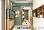 新中式风格66平米小二居走廊鱼缸造景设计图