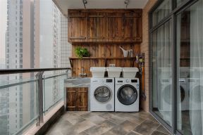 简约风格151平米住宅阳台洗衣机装饰图片