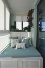 现代美式风格家庭休闲阳台沙发床设计图片