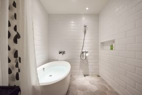  白色浴缸设计效果图 浴室背景墙装修效果图