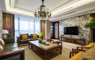 中式風格新房客廳茶幾裝修設計案例