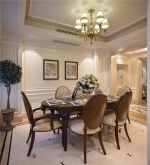 140平米现代欧式风格三居室餐厅餐桌设计图片