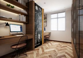 182平米房子双人书房书桌设计装修图片