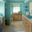 2023温馨家庭厨房蓝色背景墙设计图片