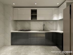 合畅园三居三居83平现代简约风格厨房白色橱柜设计图片