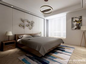 華夏津典暢水園三居108平現(xiàn)代簡(jiǎn)約風(fēng)格臥室圓環(huán)吊燈效果圖