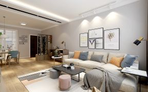 现代风格66平米二居客厅沙发墙装修效果图