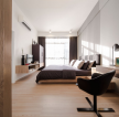 北欧住宅长方形卧室浅色木地板装修设计图