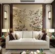 新中式风格245平米别墅客厅沙发墙面装饰效果图