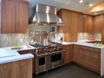 2023简约美式小复式楼厨房柜子设计图片