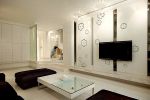97平米现代简约风格三居客厅电视墙设计图片