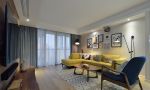 北欧风格住宅客厅黄色沙发装修效果图