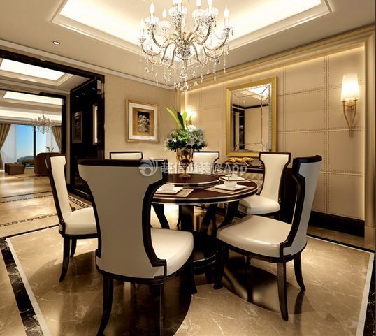 皇马公寓欧式112平三居室餐厅装修案例