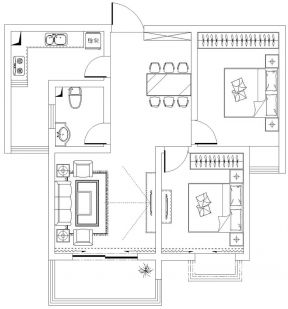 127平米三居室房屋平面布置图
