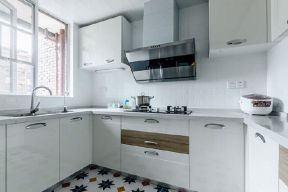 白色厨房装修效果图 2020米白色厨房瓷砖贴图 
