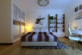 现代风格105平米二居室卧室衣柜装修效果图