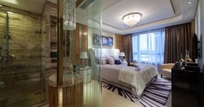131平米现代风格家庭三居卧室吸顶灯设计图片