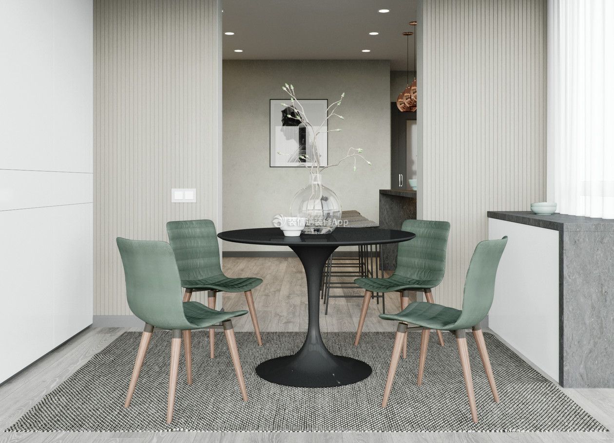 现代风格房屋餐桌椅摆放装修效果图