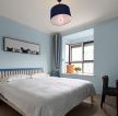 现代风格房屋卧室蓝色背景墙装修图欣赏