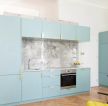 小清新风格家用厨房橱柜颜色装饰设计图 