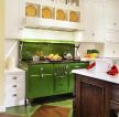 2023小美式风格家庭厨房烤漆绿色橱柜效果图片