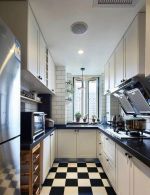 家用厨房黑白地砖装修设计图片欣赏