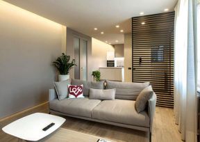 现代风格房屋客厅双人沙发摆放装修图
