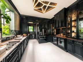 黑色厨房装修效果图 黑色厨房设计 