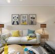 现代港式风格68平米二居室客厅沙发墙装饰效果图